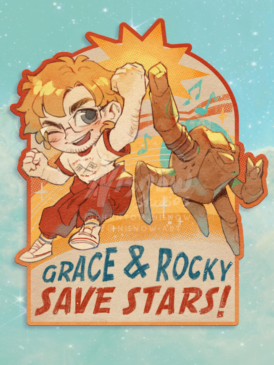 Project Hail Mary - Grace Rocky Save Stars Sticker