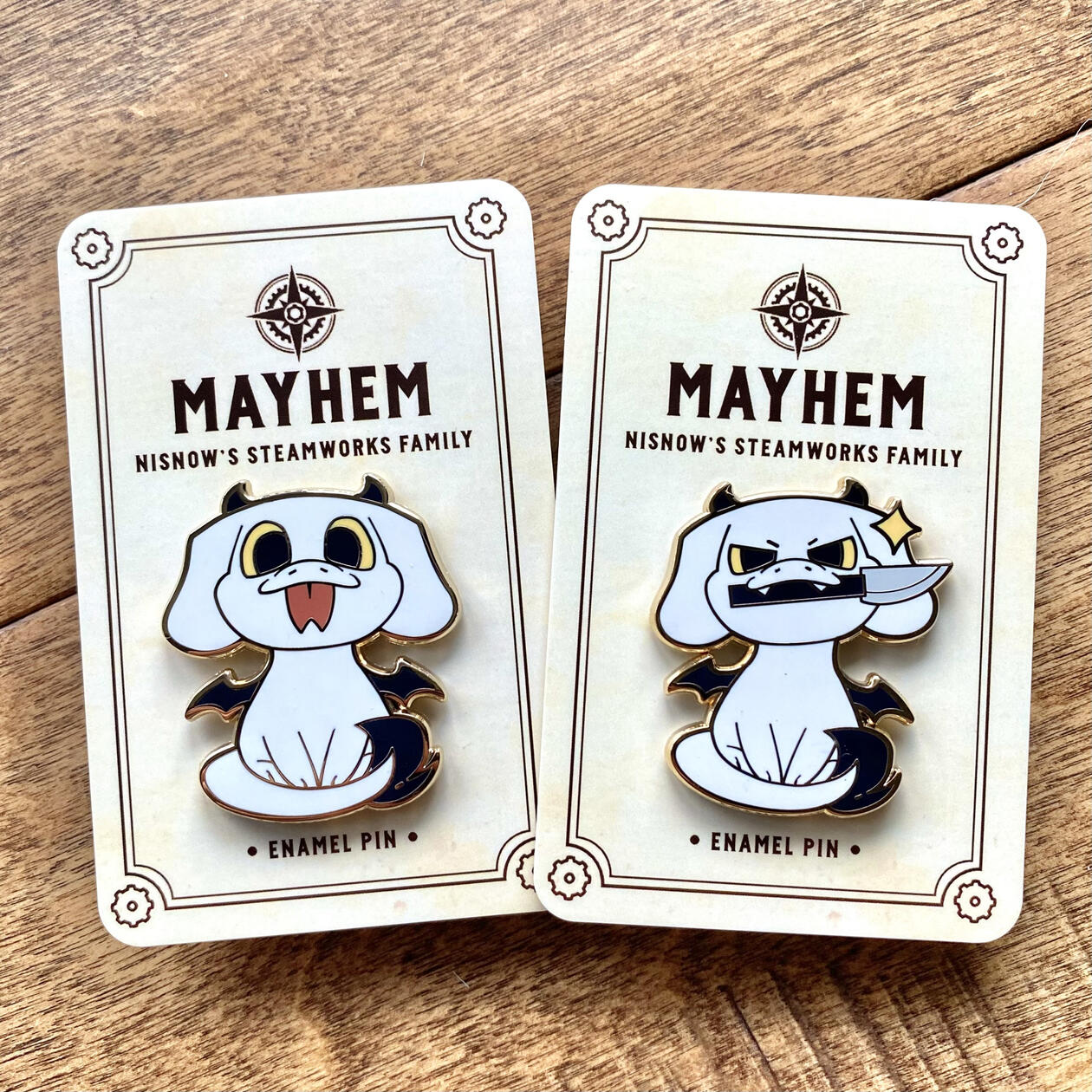 Dragon Dog Enamel Pins