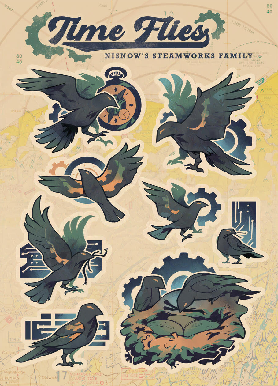 Time Flies Sticker Sheet